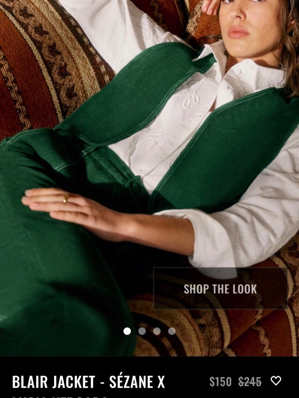 Sezane Blair Jacket Green Suede Vest US6 - Picture 3 of 5